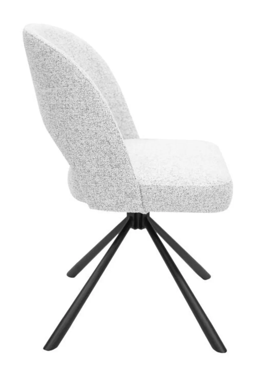 Verve43 Grey Chenille Swivel Chair - Image 1