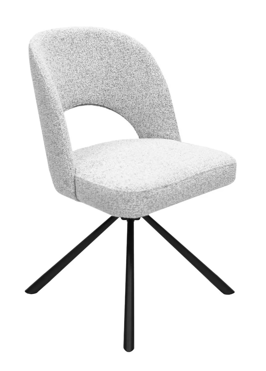 Verve43 Grey Chenille Swivel Chair - Image 2