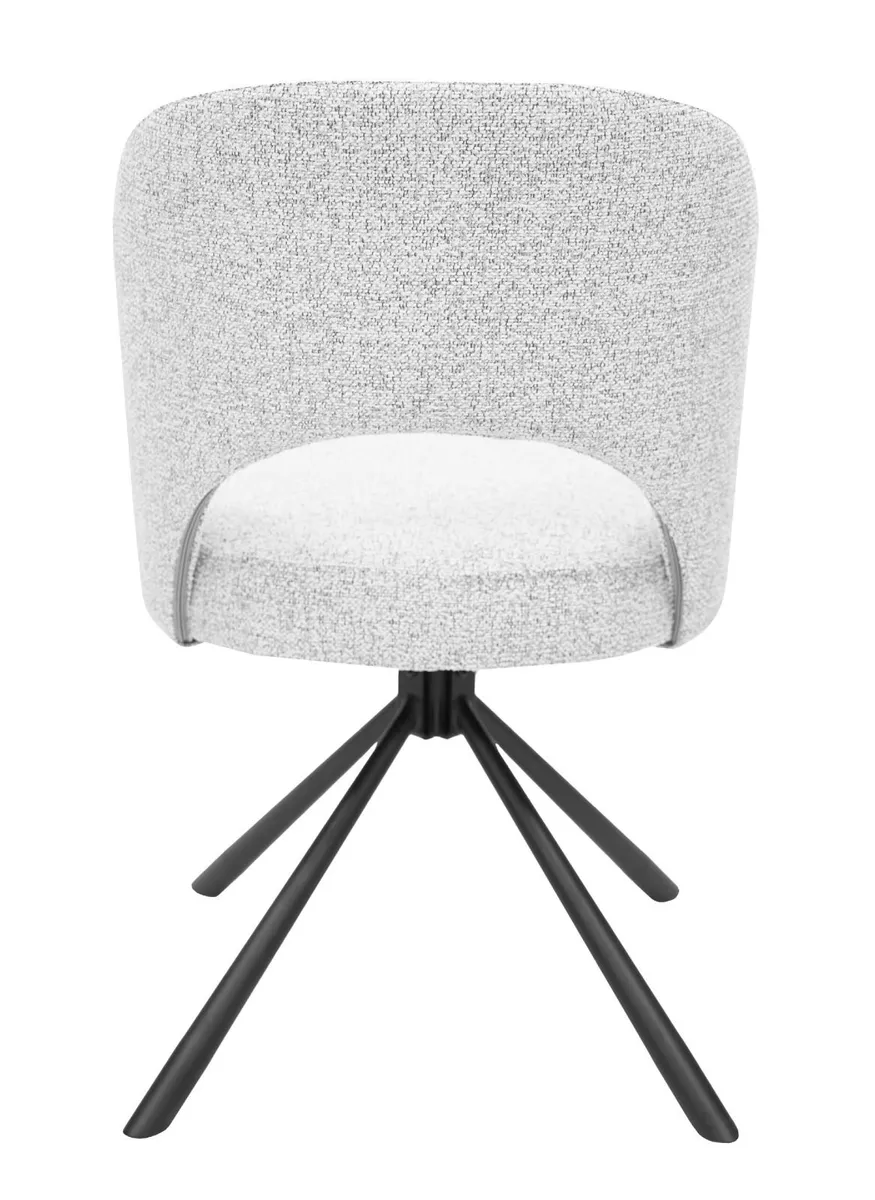 Verve43 Grey Chenille Swivel Chair - Image 3