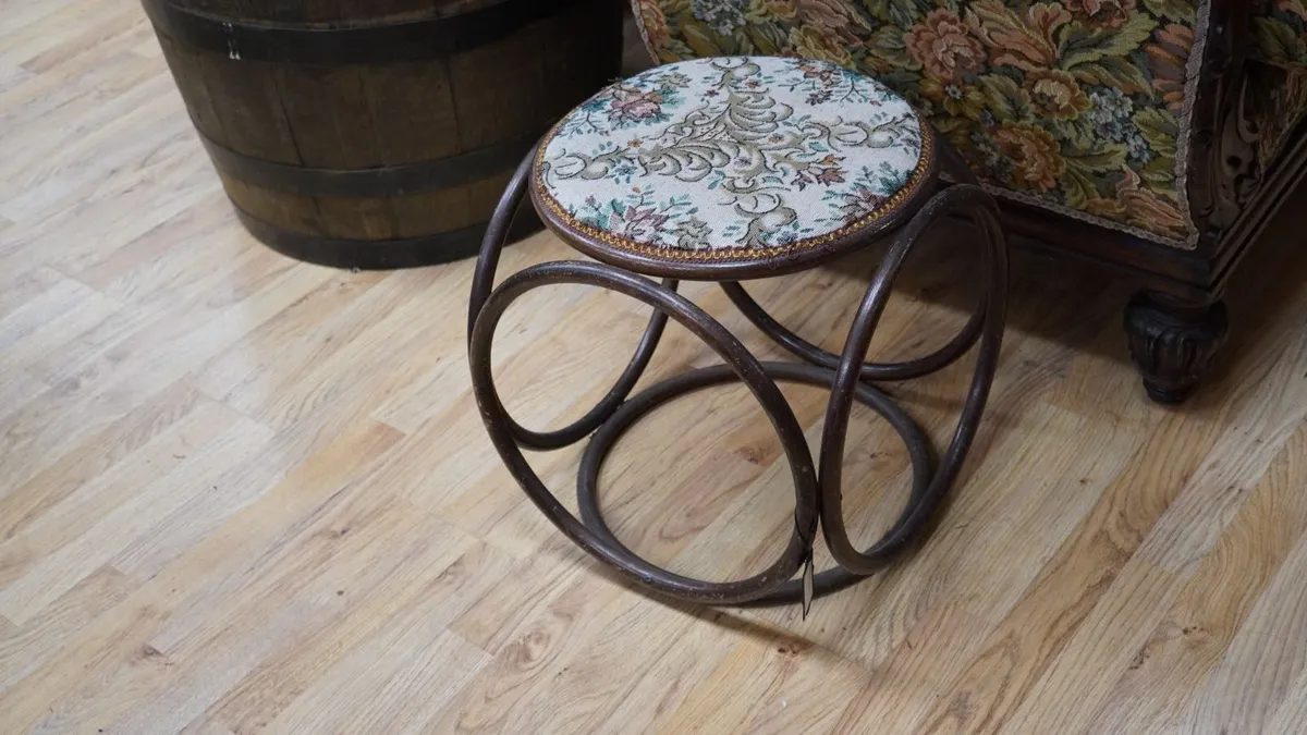 Vintage Bentwood Stool - Image 1