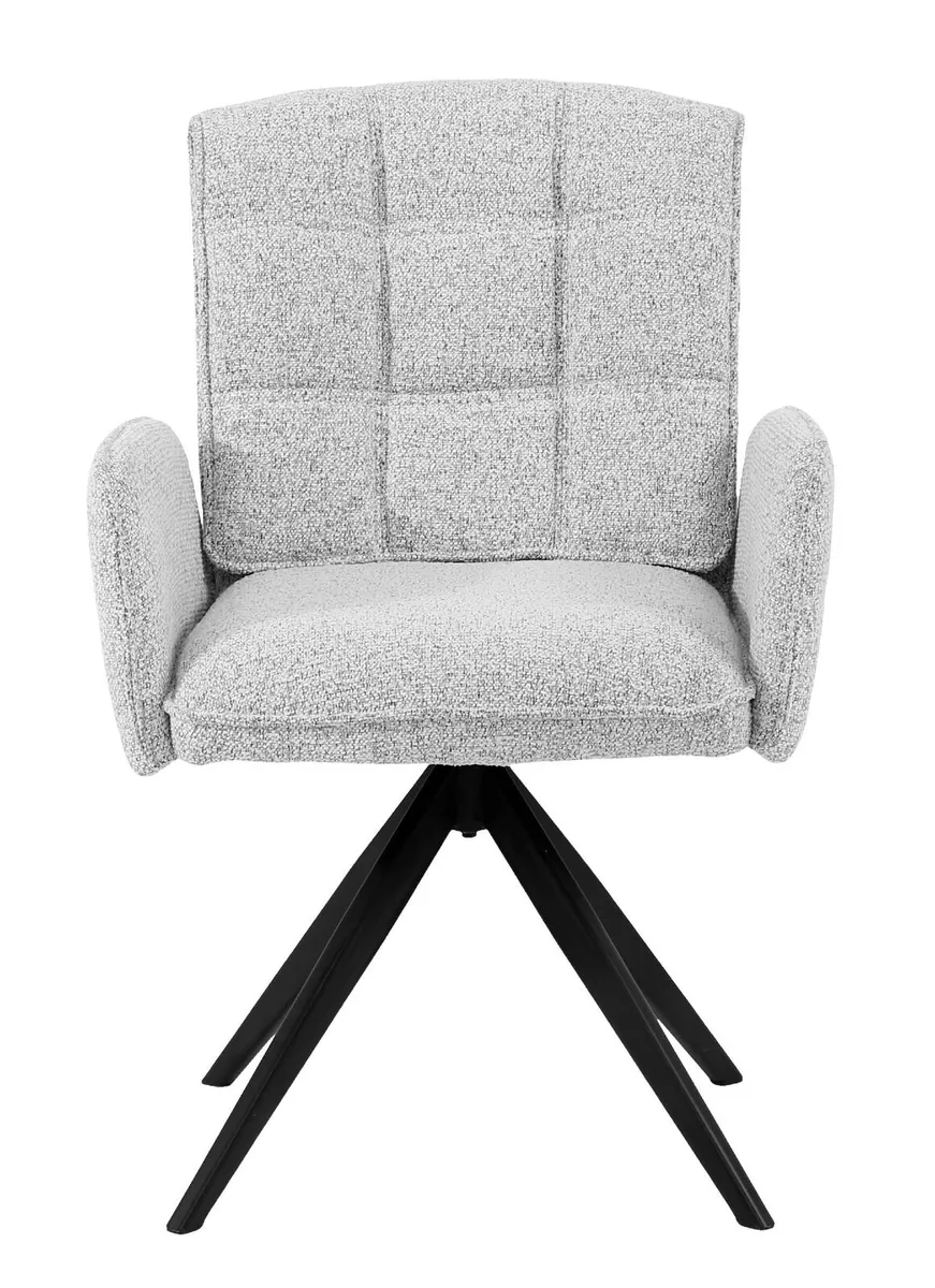 Zamira Grey Chenille Swivel Armchair - Image 3