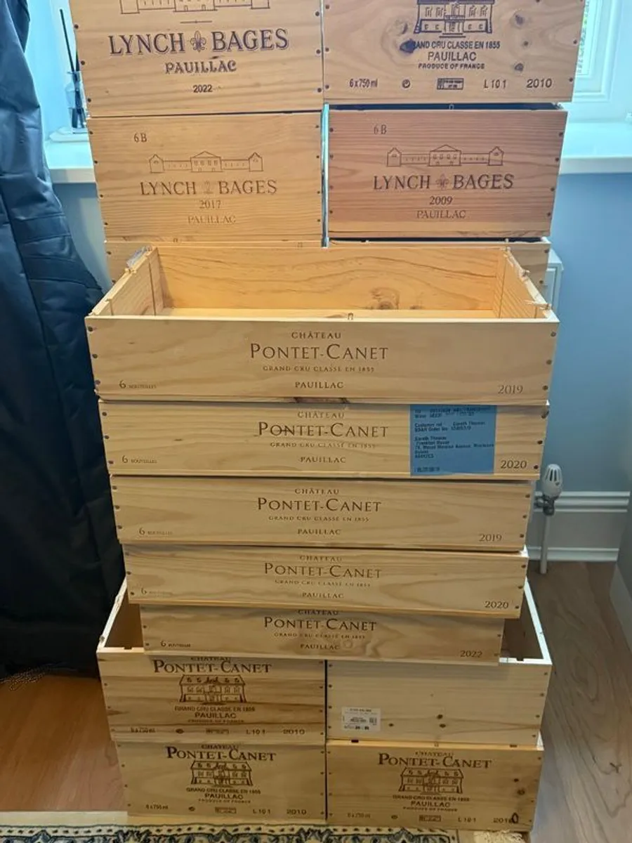 Empty French Wine Wooden Boxes