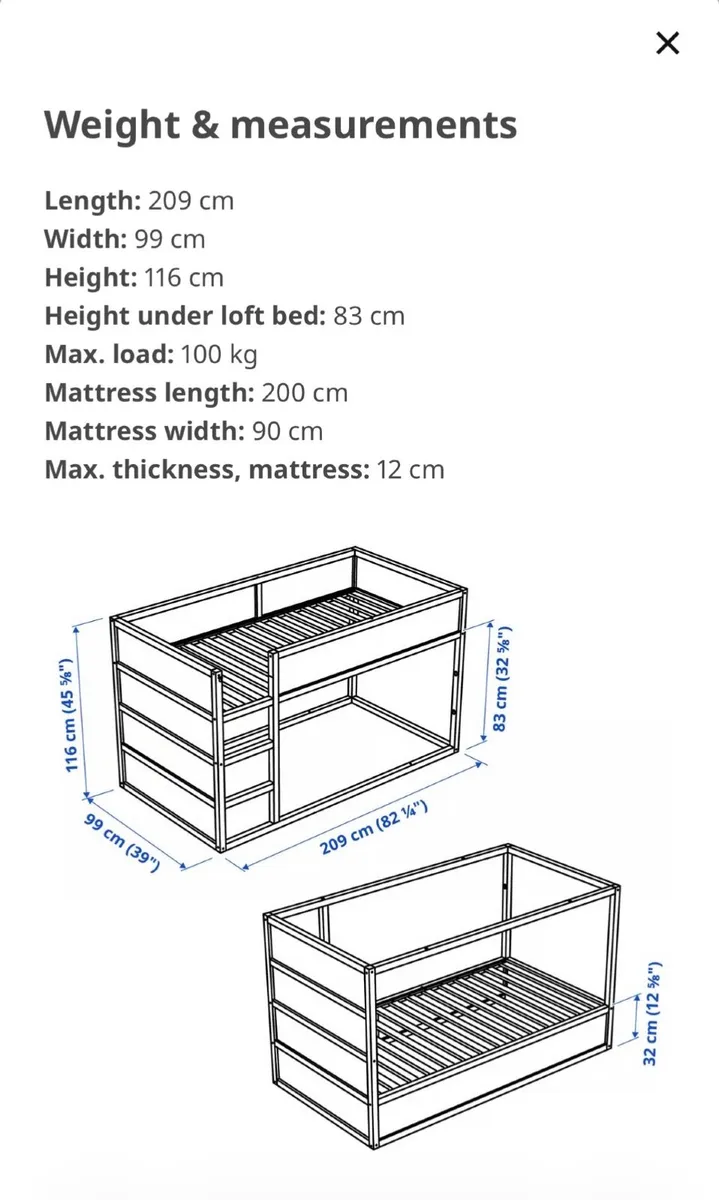 IKEA KURA BEDS X 2 - Image 1
