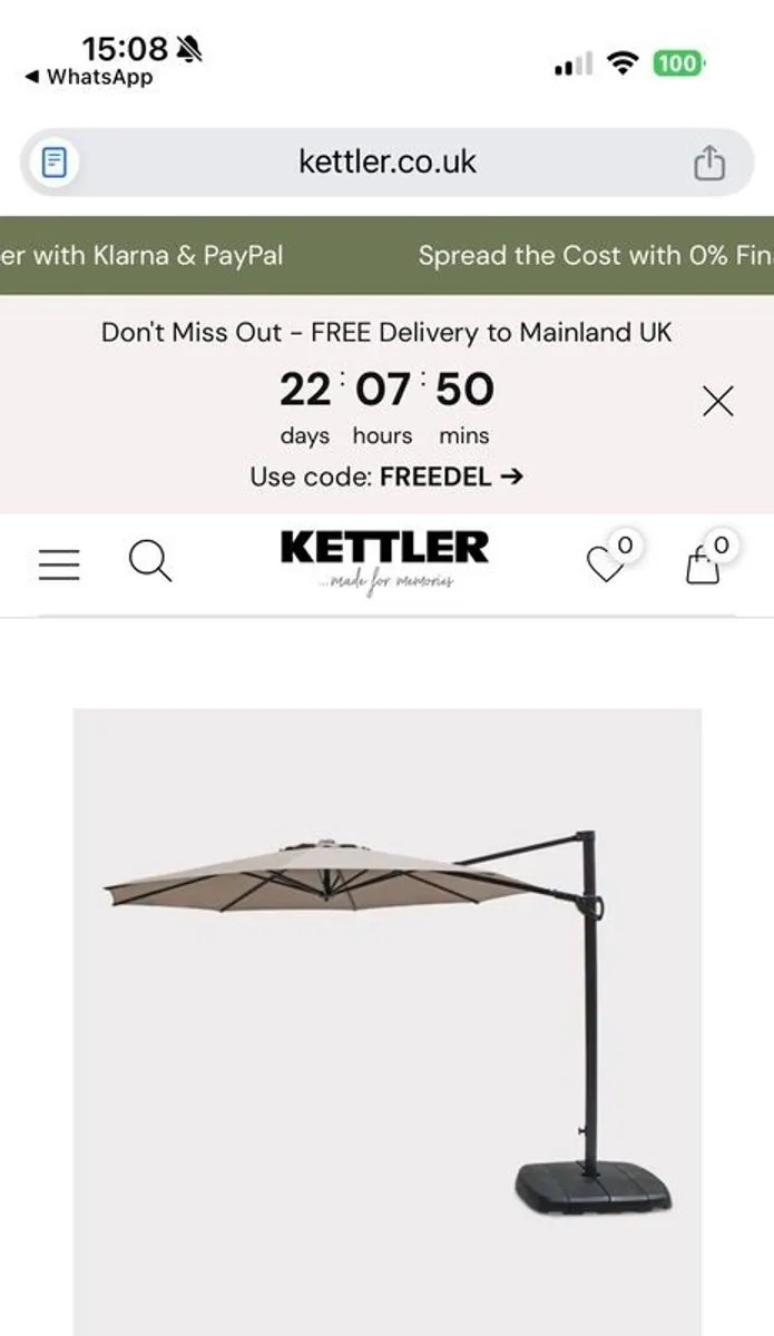 Kettler parasol - Image 1