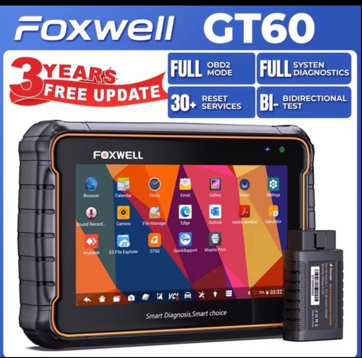 New Foxwell GT60 OBD2 profe Scanner 24+ reset - Image 1