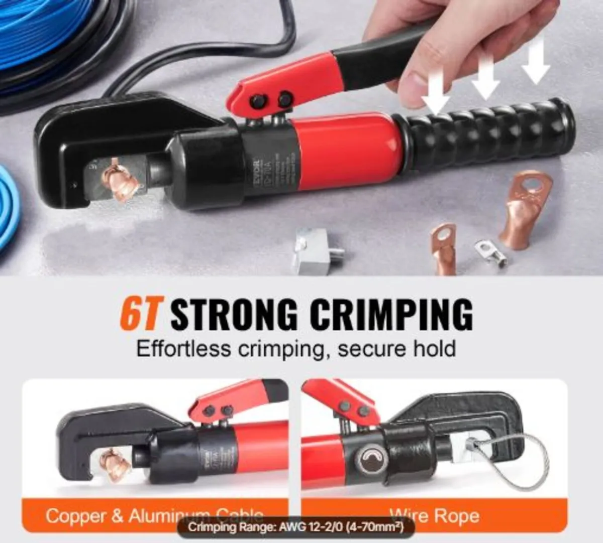 Hydraulic Crimping Tool with 9 Sets of Dies - Image 2