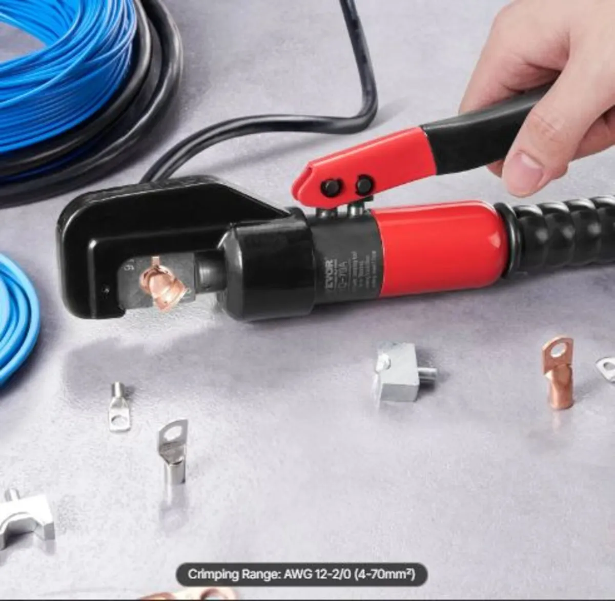 Hydraulic Crimping Tool with 9 Sets of Dies - Image 4