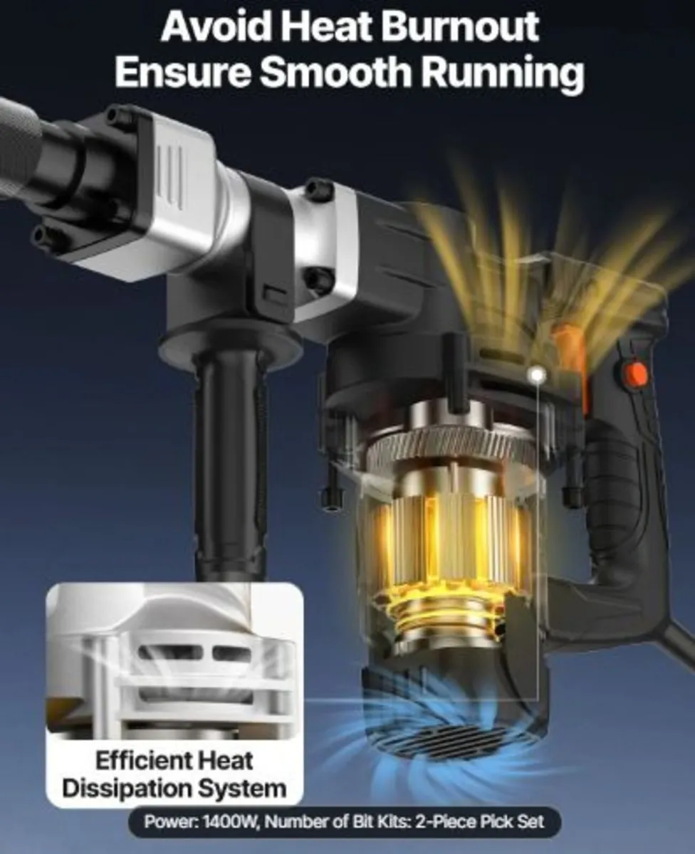 Demolition Jack Hammer Concrete Breaker 1400W - Image 4