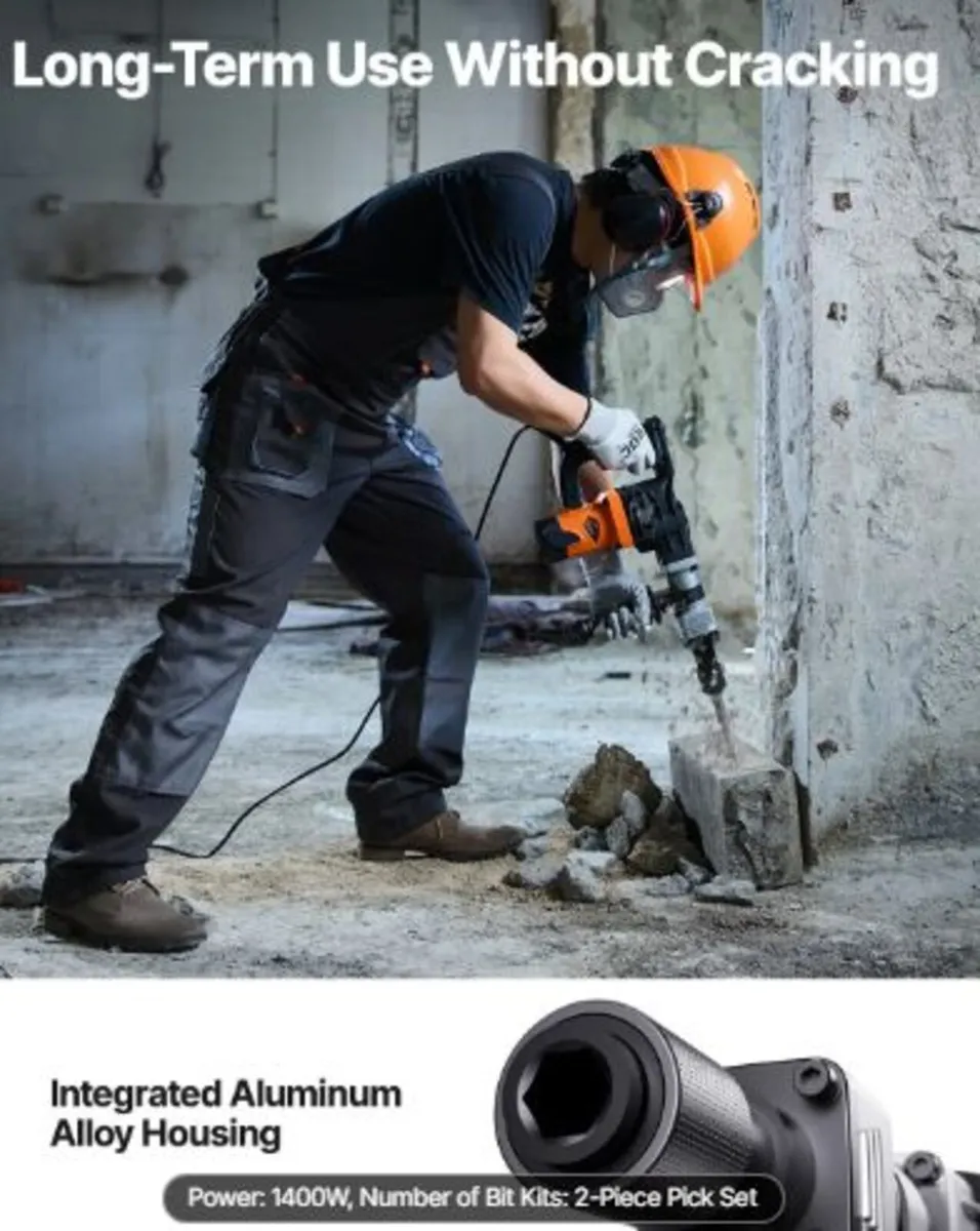 Demolition Jack Hammer Concrete Breaker 1400W - Image 3