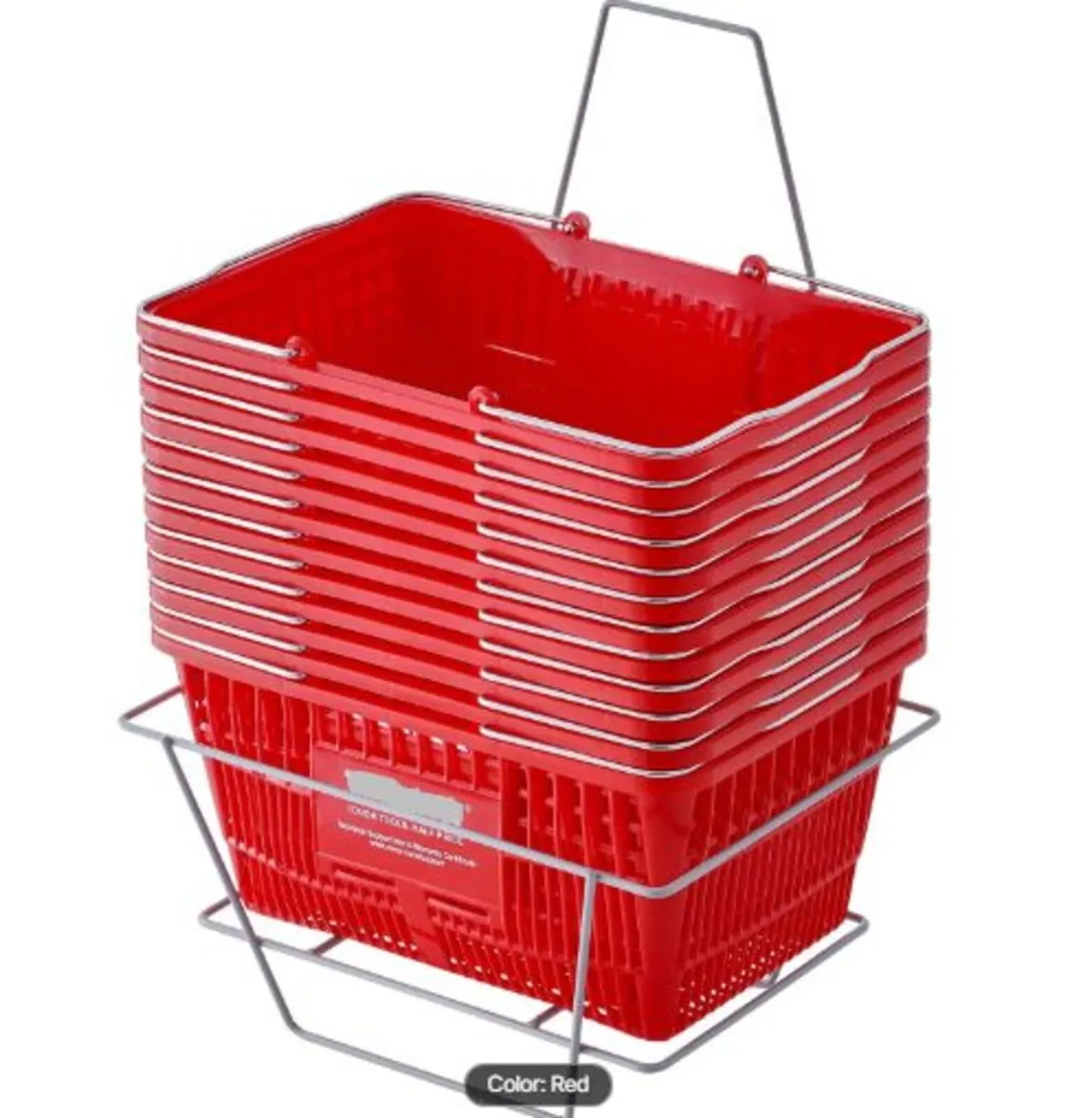 Shopping Basket, Set of 12, 21L Durable Plastic - Image 1