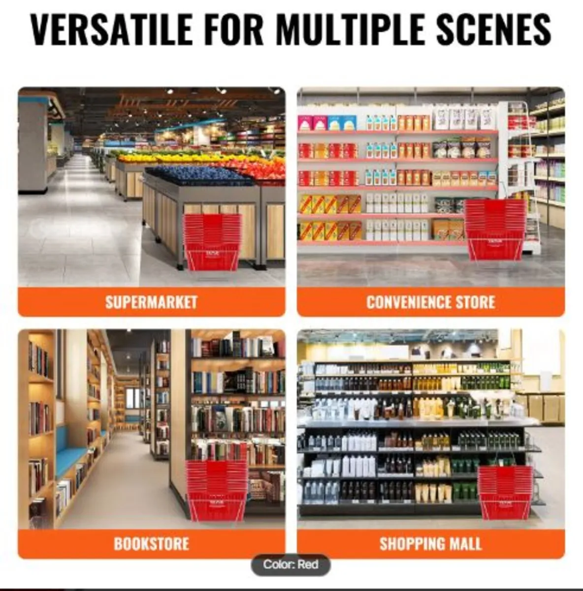 Shopping Basket, Set of 12, 21L Durable Plastic - Image 4