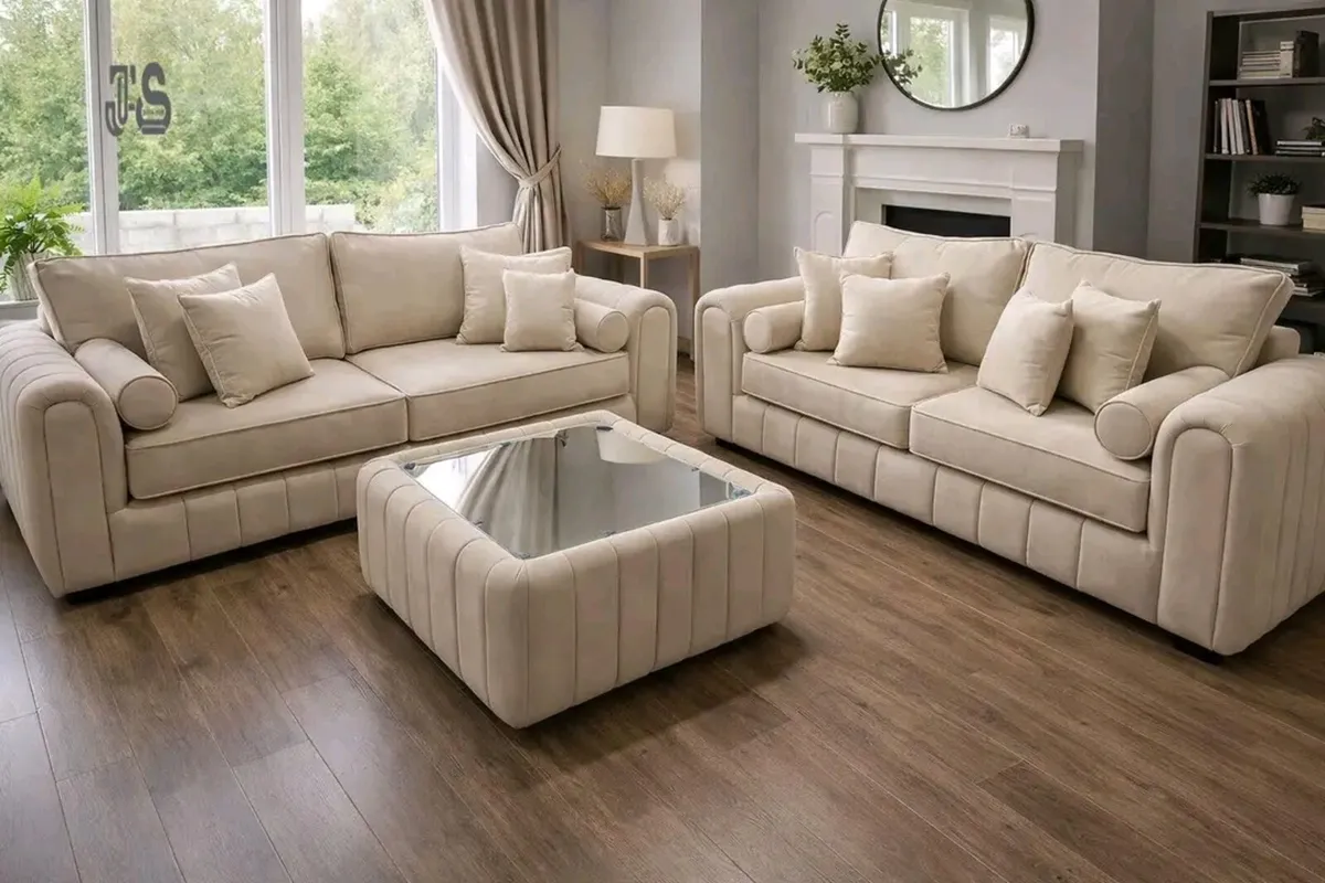 Milano Fullback Cushions Sofa Set + Coffee Table - Image 1