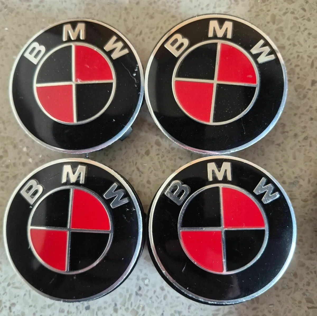 BMW Centre Caps 56 or 68mm (Red/black) FREE POST - Image 1