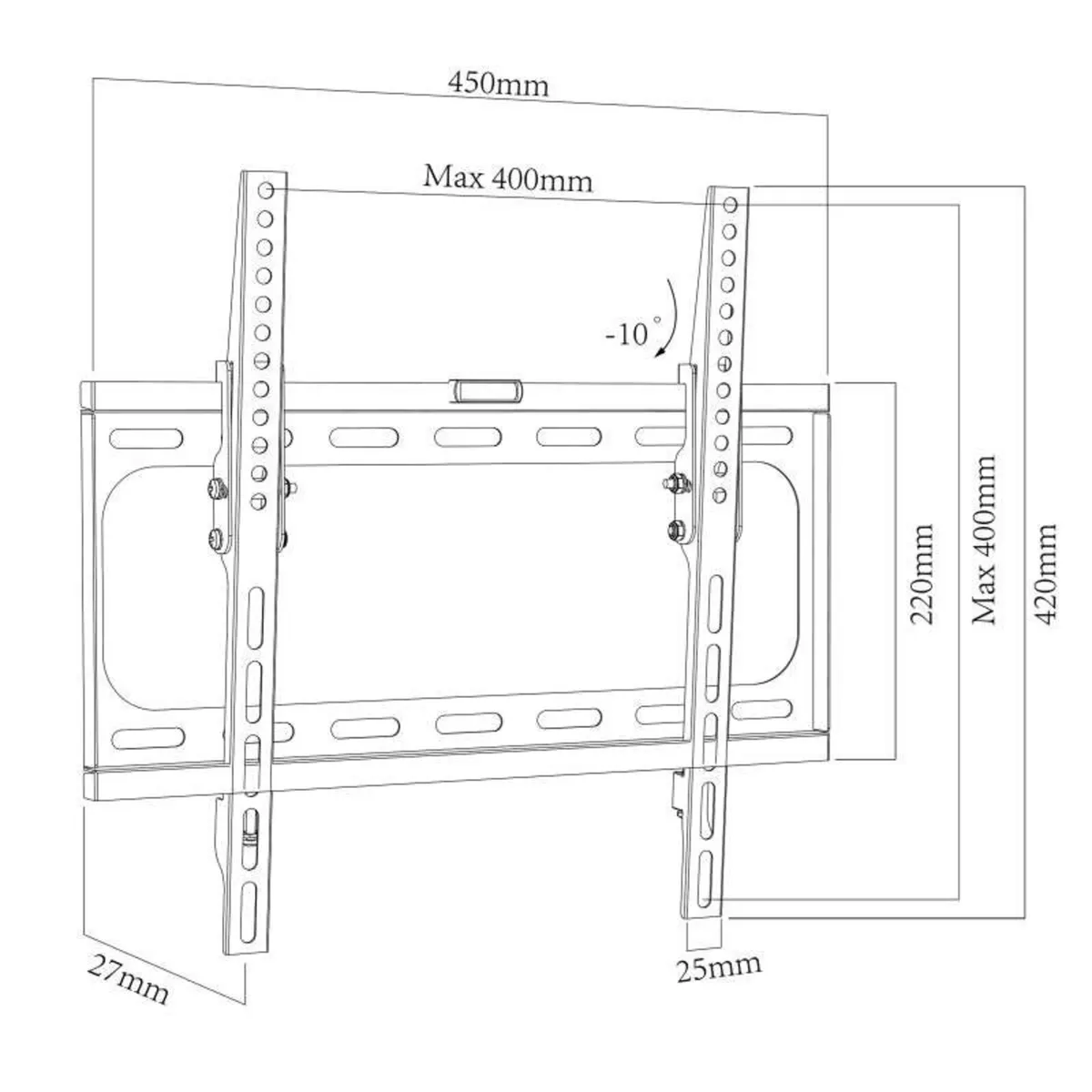 TV Wall Mount Bracket Flat Tilt 32-55" - Image 2
