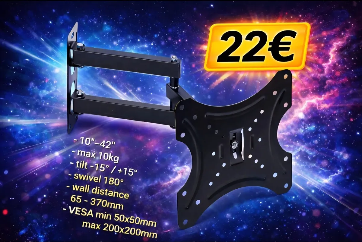 TV Wall Mount Bracket Tilt Swivel 10-42" TV - Image 1