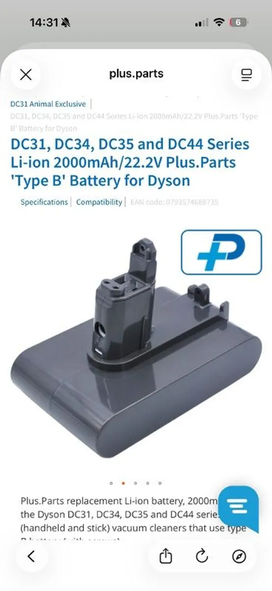 dc31 battery replacement type B