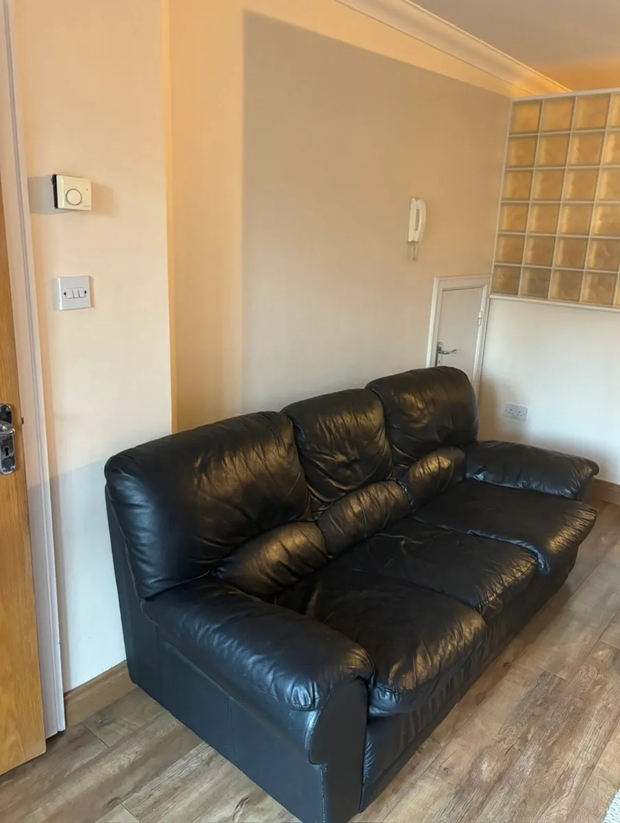 Leather sofa bed - Image 3