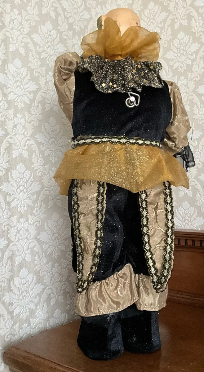 Vintage Musical Jester Doll with Hand Movement - Image 3