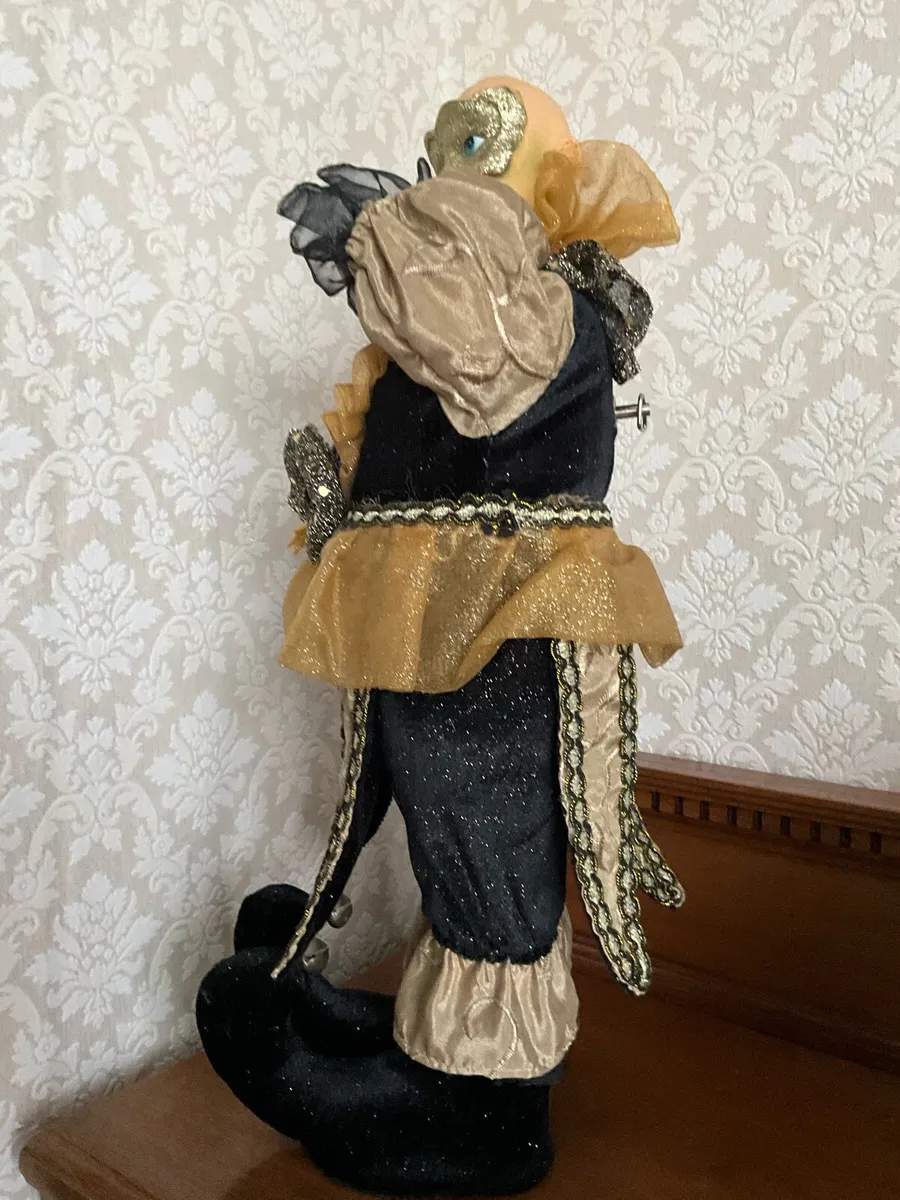 Vintage Musical Jester Doll with Hand Movement - Image 2