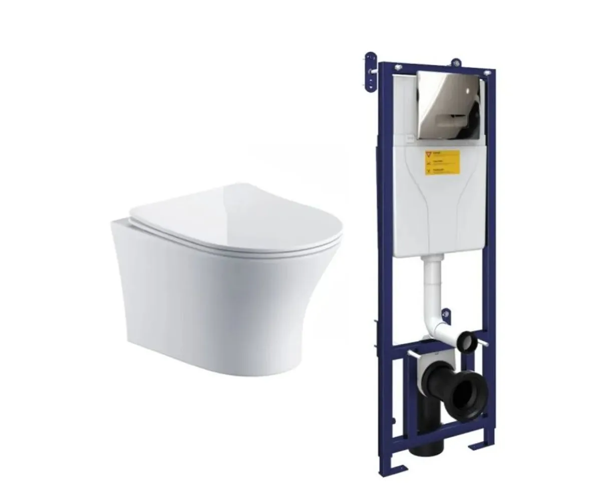 Wall Hung Toilet & SAN85 1.1m Wall Hung WC Frame - Image 1