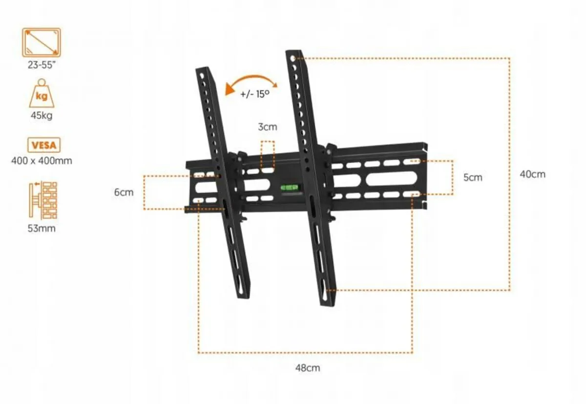 TV Wall Mount Bracket Flat Tilt 23" - 55" - Image 2