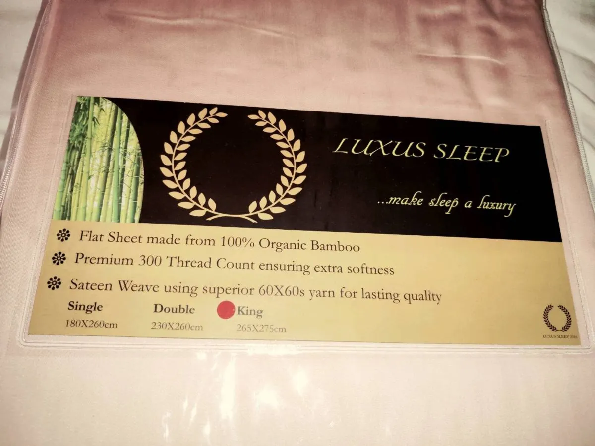 100& BAMBOO SATEEN SATIN, King Size Flat Sheet ! - Image 2