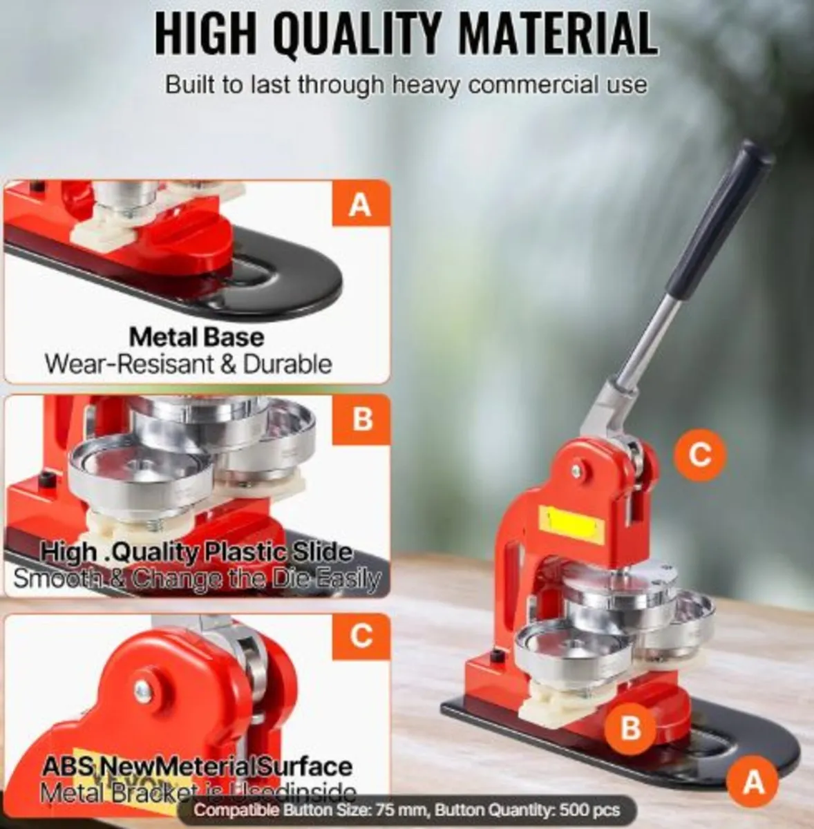 Button Maker Machine, 75 mm (3 inch) Badge Punch - Image 2