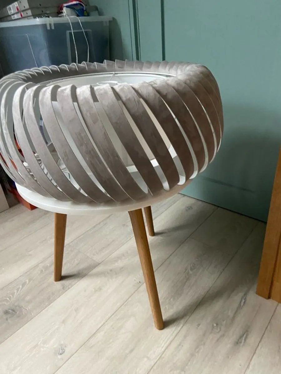 Clyde grey velvet lampshade 57x25cm - Image 3