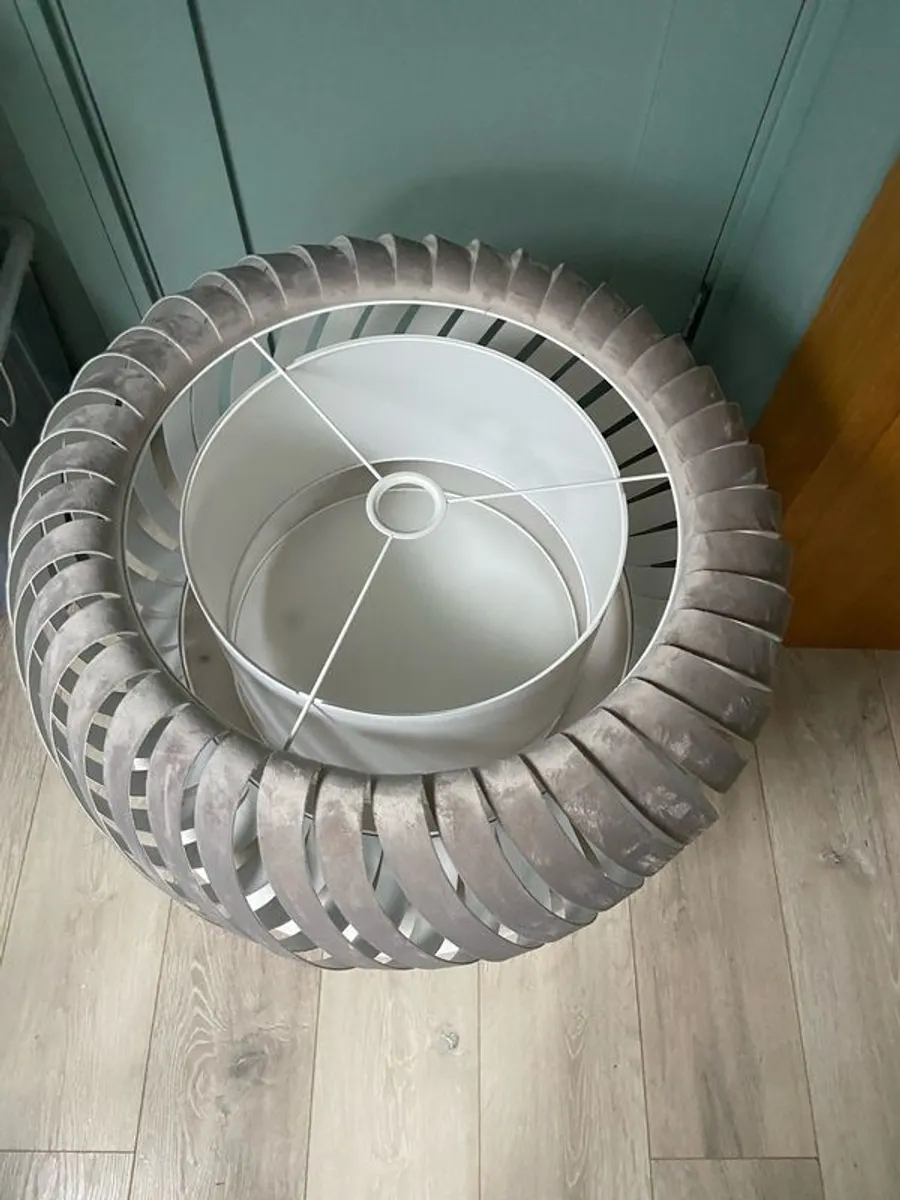 Clyde grey velvet lampshade 57x25cm - Image 4