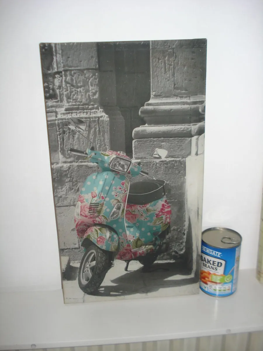 SCOOTER BIKE  PRINT ON CANVAS. 10 x 18 inches.