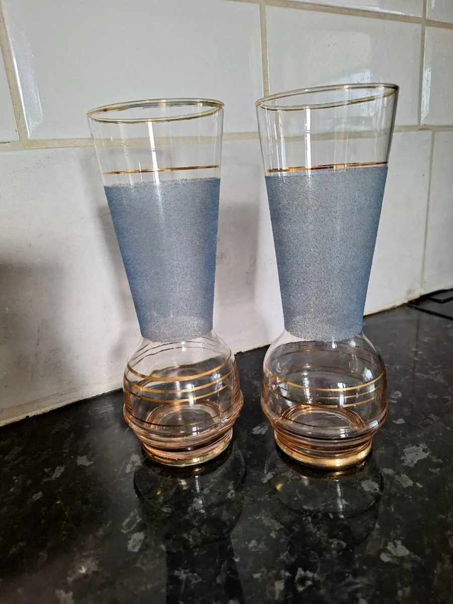 Pair of small vintage glass vases