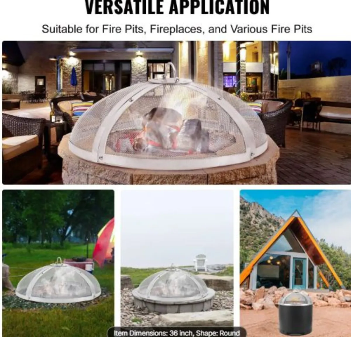 Fire Pit Spark Screen Round 36", Reinforced Heavy - Image 2