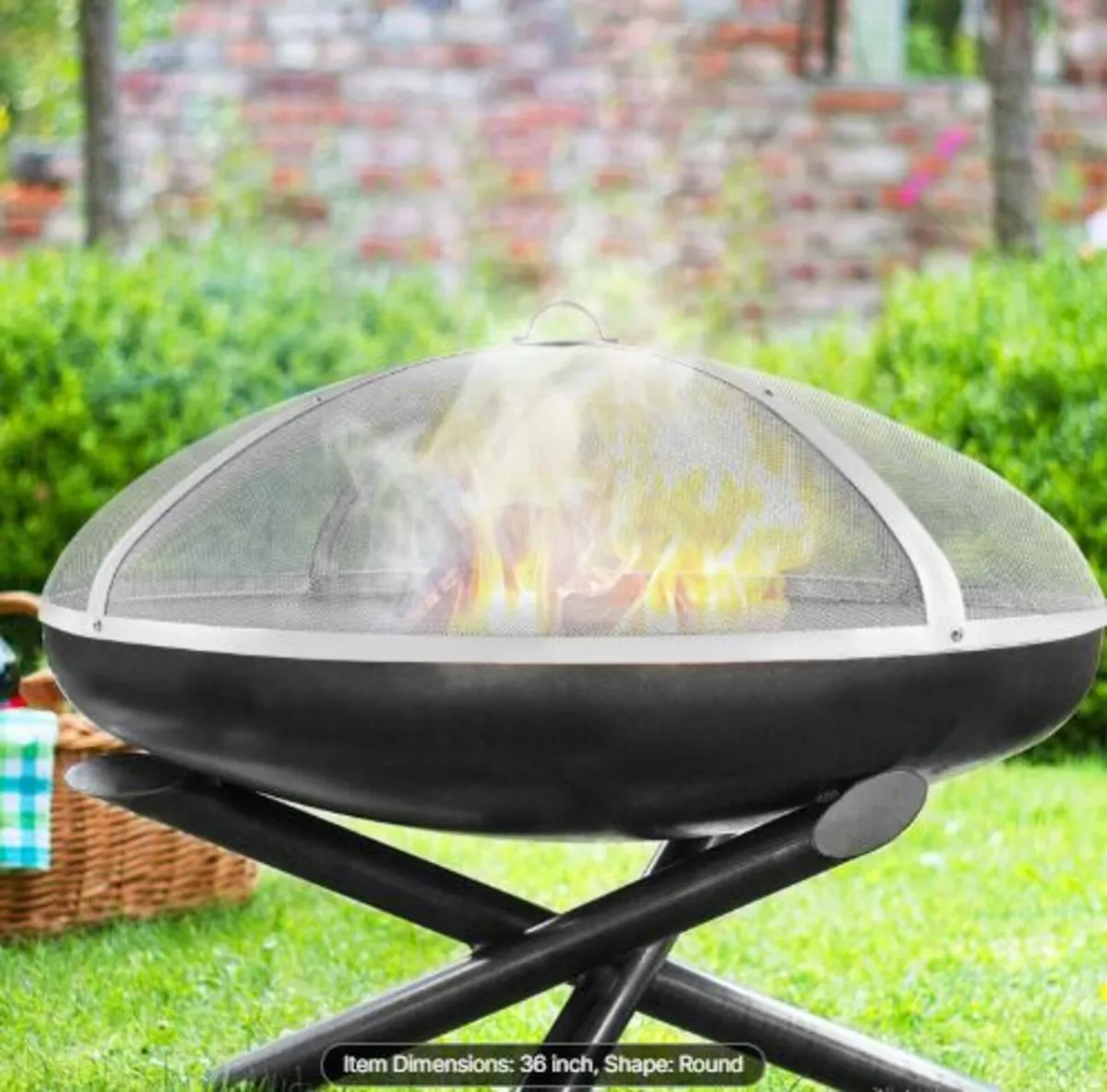 Fire Pit Spark Screen Round 36", Reinforced Heavy - Image 3