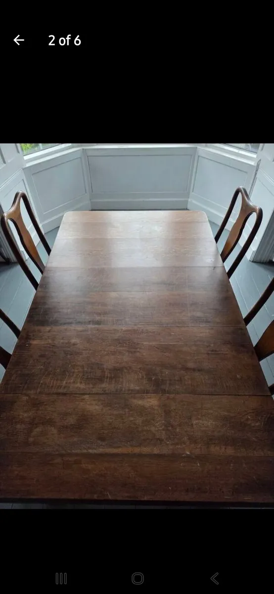 ANTIQUE DINING TABLE AND CHAIRS - Image 2