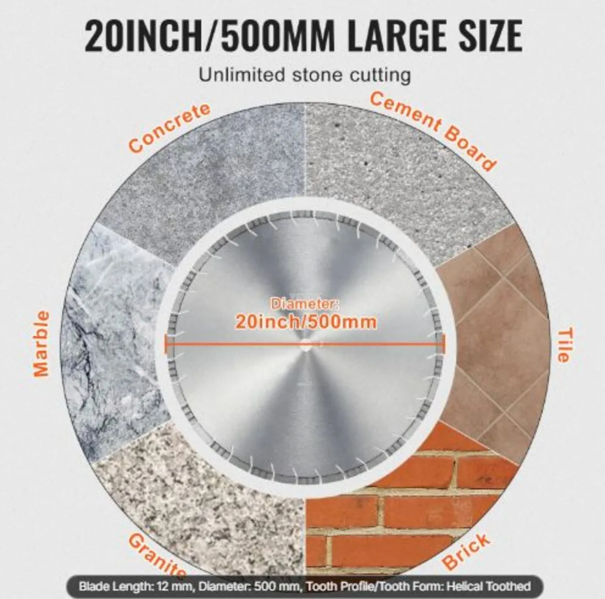 Diamond Blade, 20inch/500mm Concrete Saw Blade Wet - Image 2