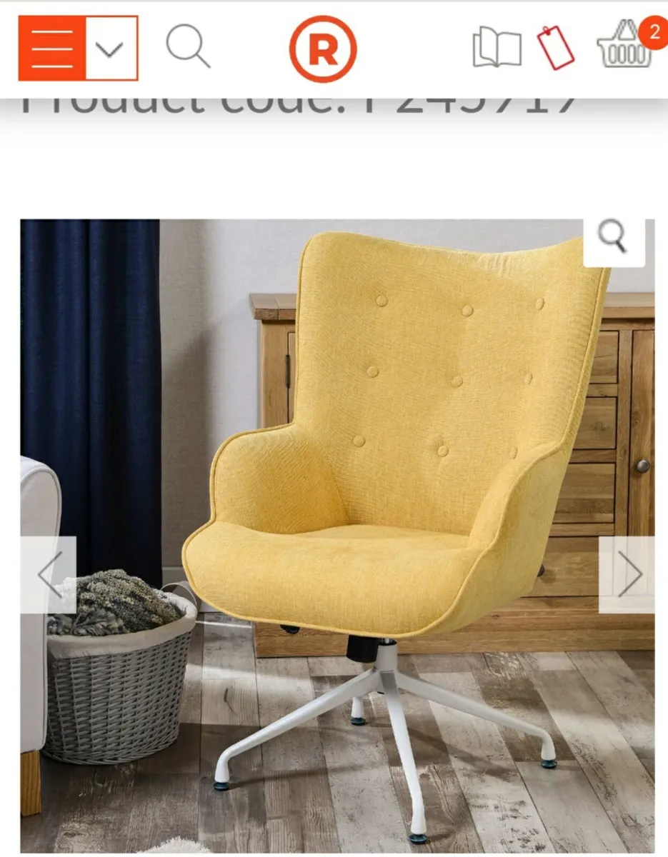 Yellow swivel chair - Image 3