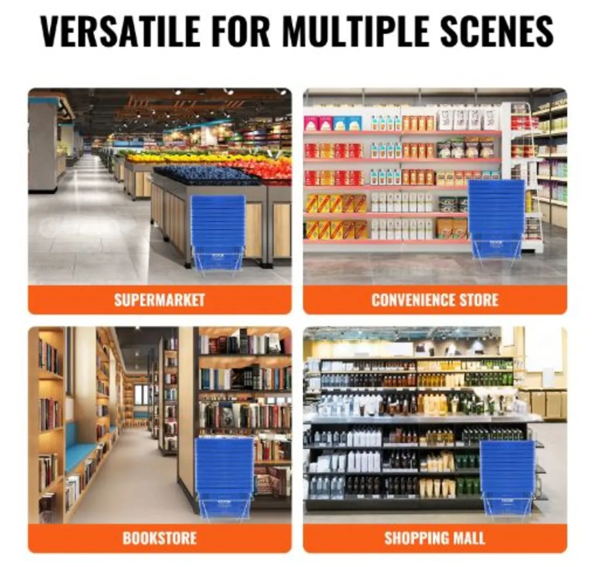 Shopping Basket, Set of 12, 24L Durable Plastic - Image 3