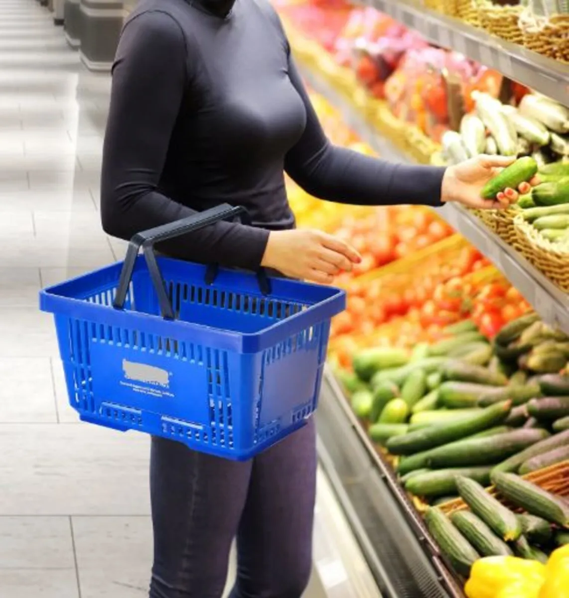 Shopping Basket, Set of 12, 24L Durable Plastic - Image 4