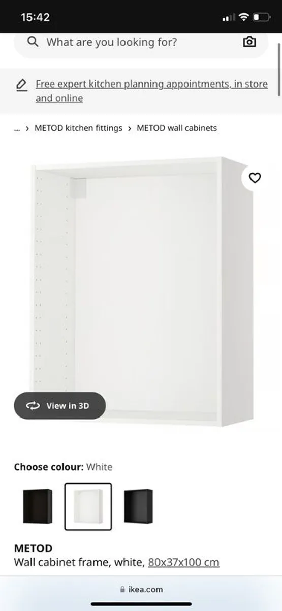 ikea metod cabinet 80x37x100cm. White and grey - Image 1
