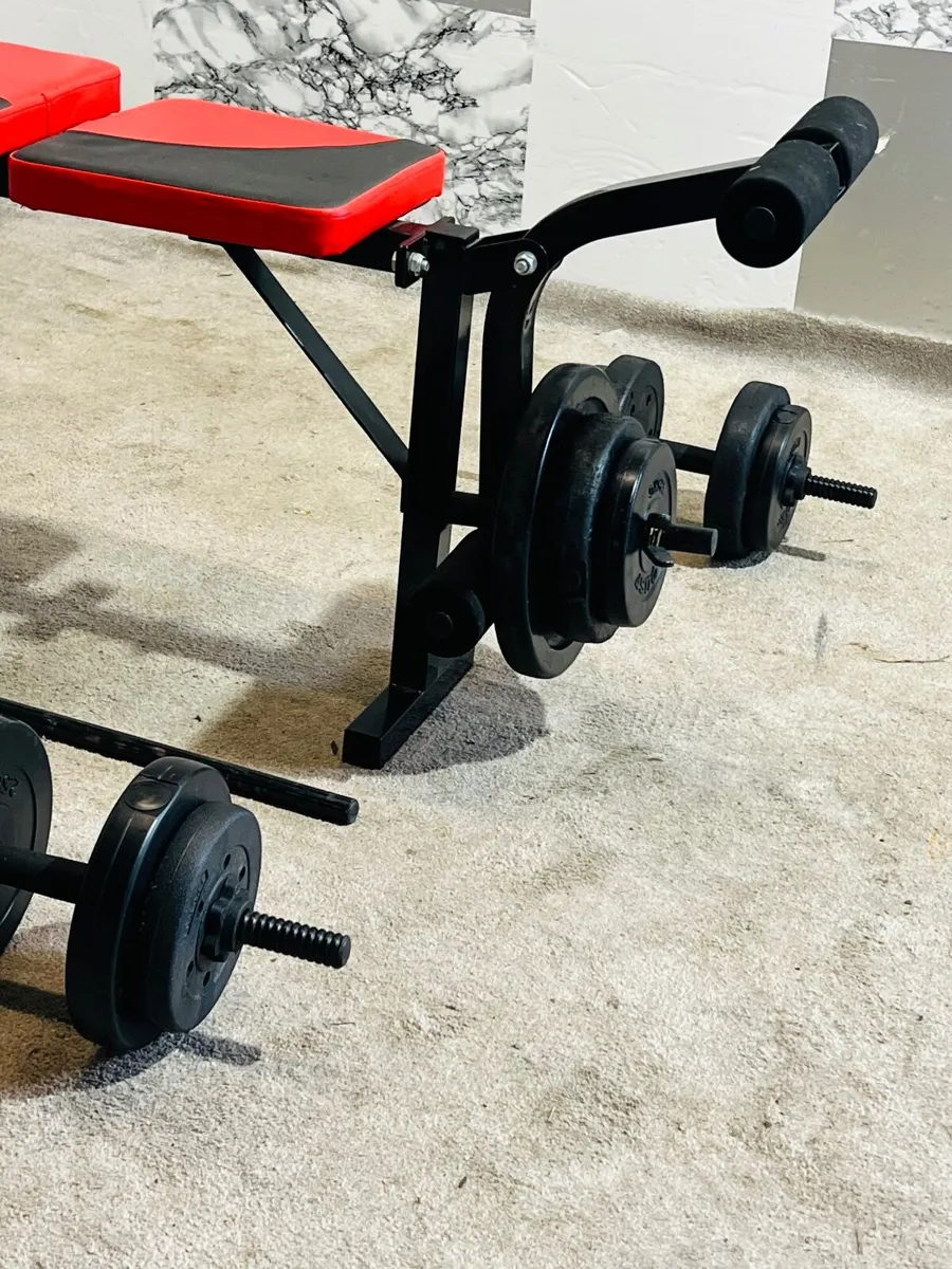 60KG WEIGHTS BARBELL DUMBBELLS BENCH - Image 3