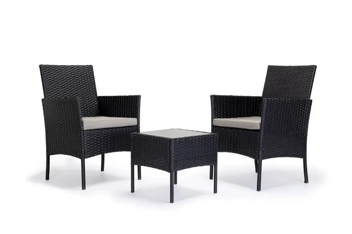Hawai 3-Piece Rattan Garden Set Patio Table & 2 Armchairs Outdoor Furniture Ireland - Image 2