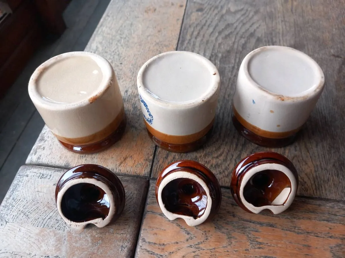 3 vintage stoneware jars, marmalade jam honey - Image 4