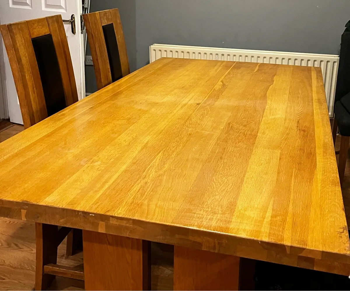 Solid Wood 210cm Dining Table and 6 Chairs - Image 1