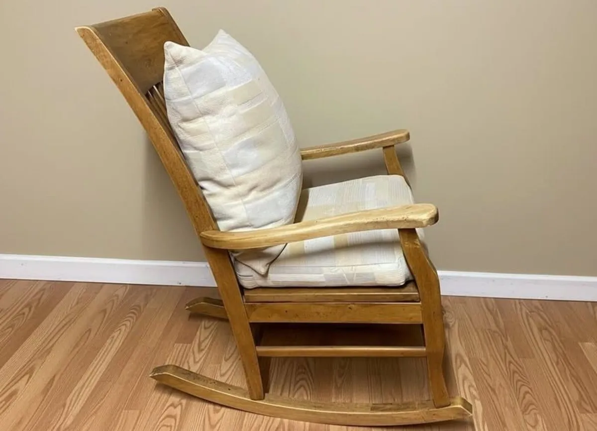 Solid Wood Rocking Chair With Cushions - Image 1