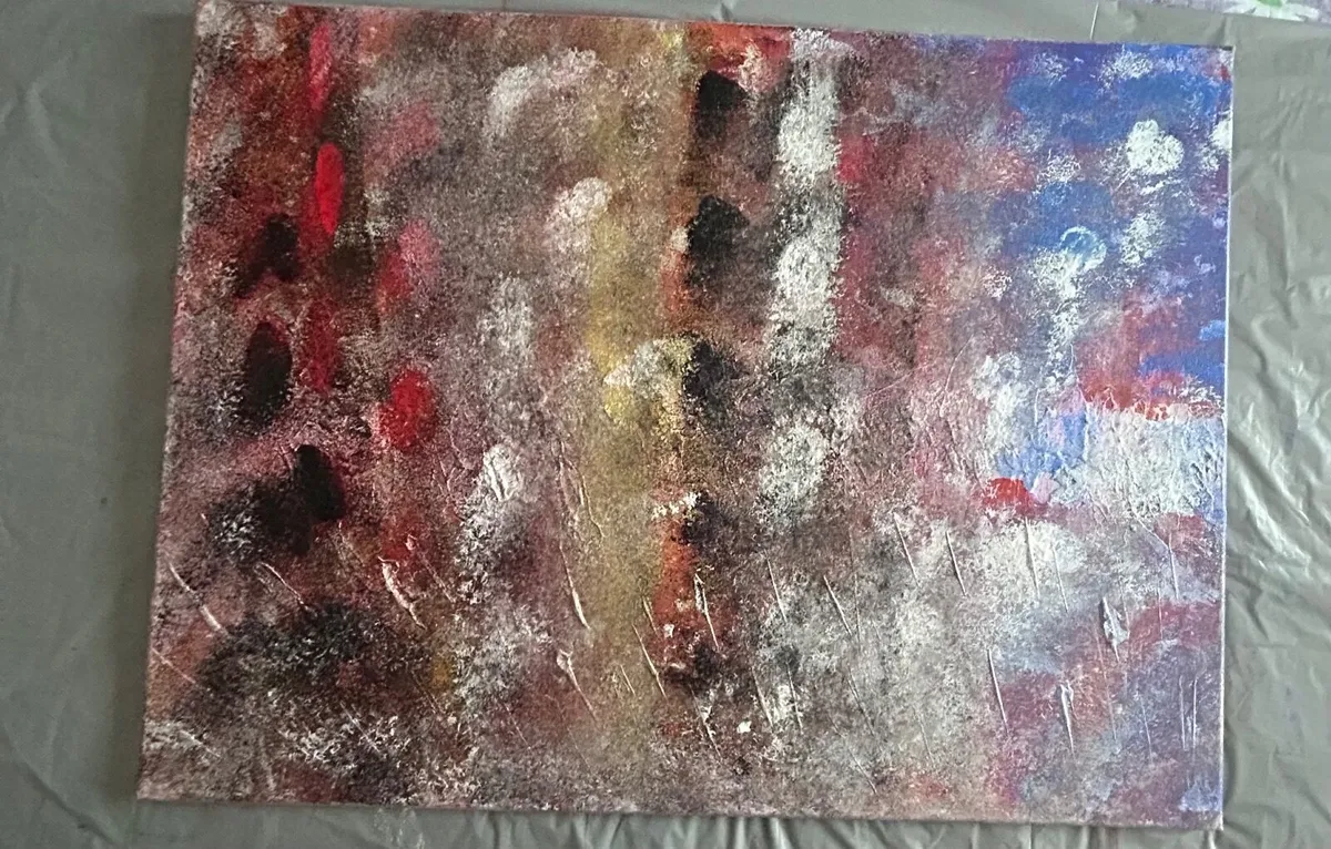 Large colorburst abstract painting - Image 1