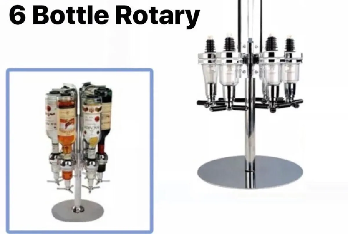 6 Bottle Rotary Drinks Optic Dispenser Counter Top - Image 1