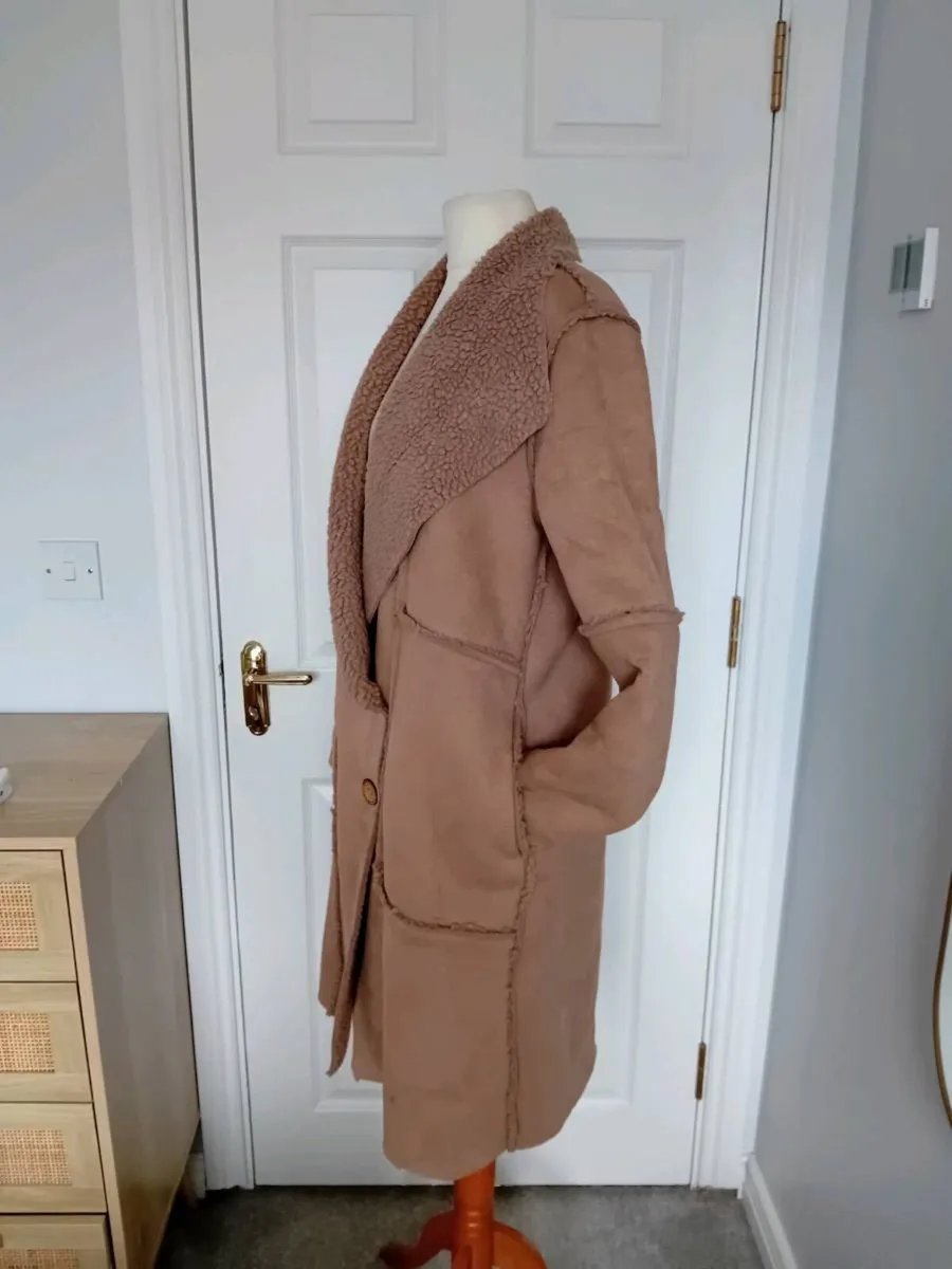 "See More" Faux Suede Shearling Coat (BNWT) - Image 3
