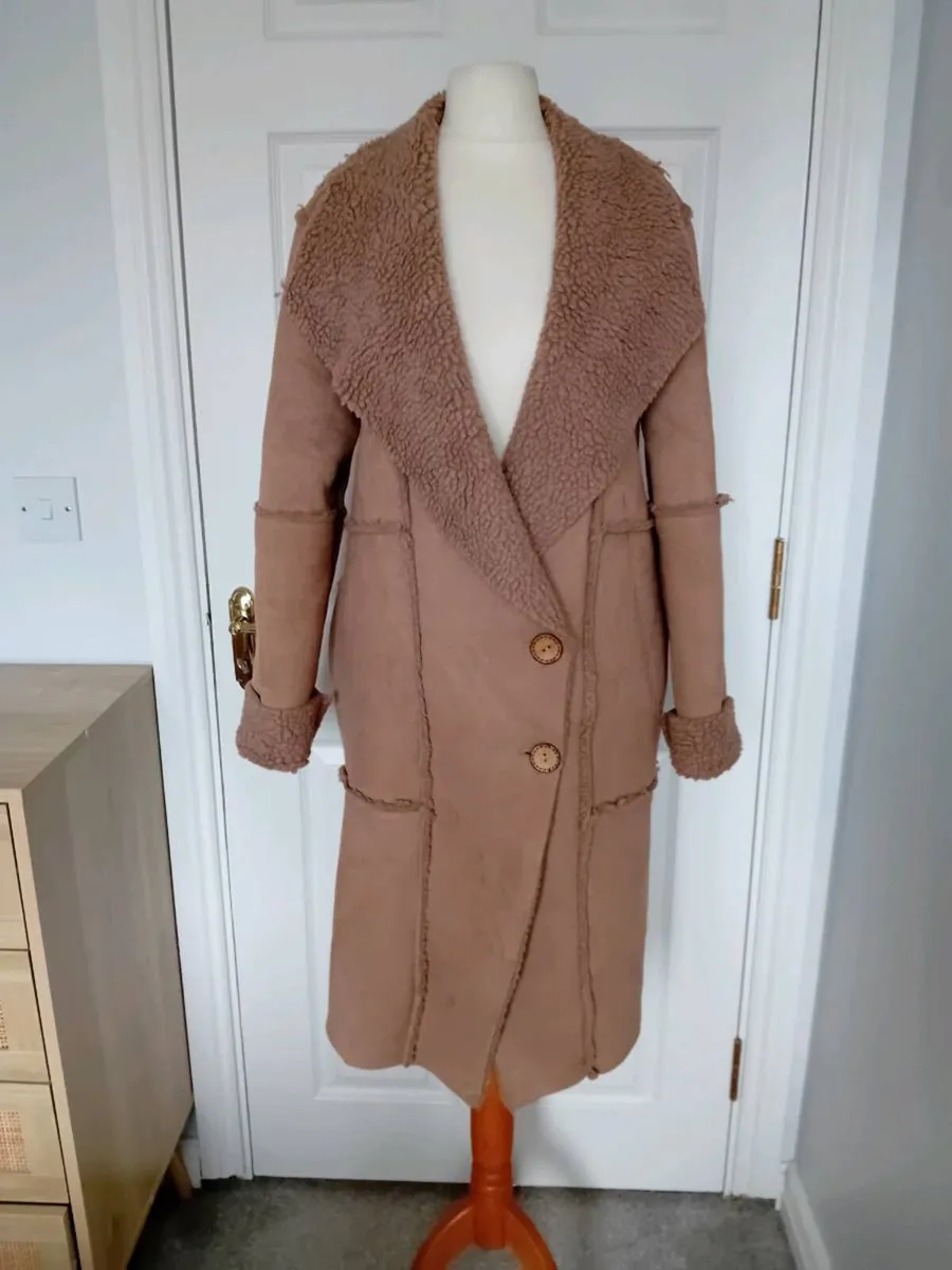 "See More" Faux Suede Shearling Coat (BNWT) - Image 1