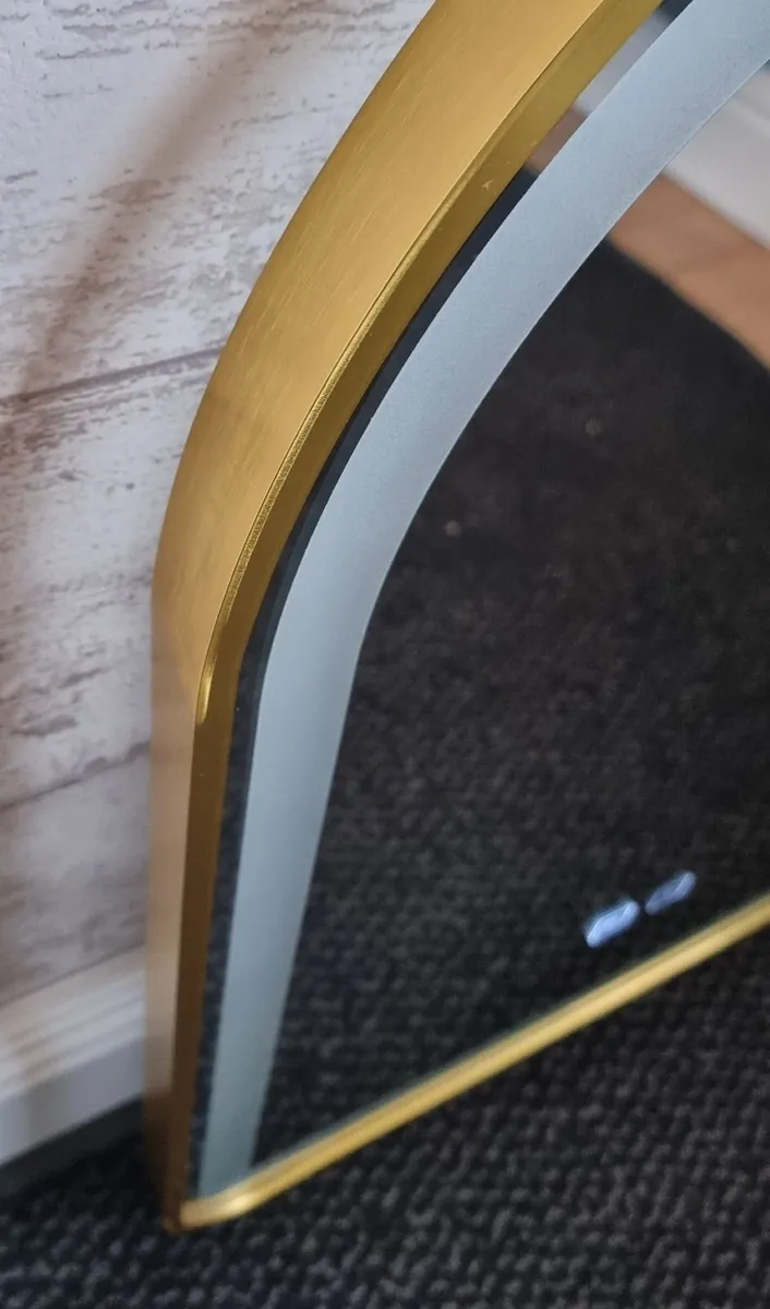 LED Bathroom Mirror Antifog Demister Gold - Image 3