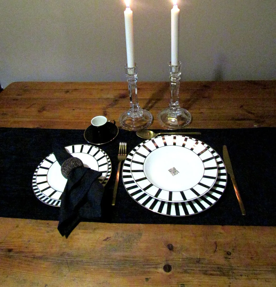BIBA Black & White Dinner Set with Extras - Image 1